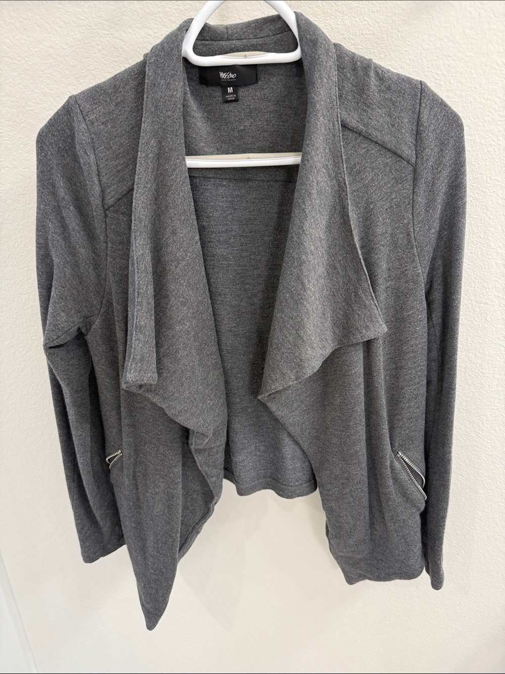 Mossimo Supply Co. Women's Gray Open-Front Draped Cardigan